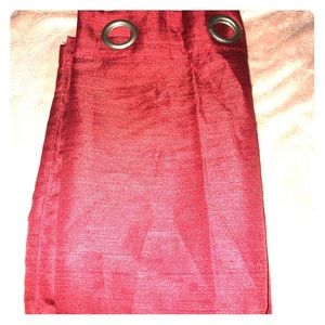 2 Red panels curtains  great condition 72’ length